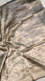 Green Pure Tissue Silk Handloom Saree with Shikargah Style