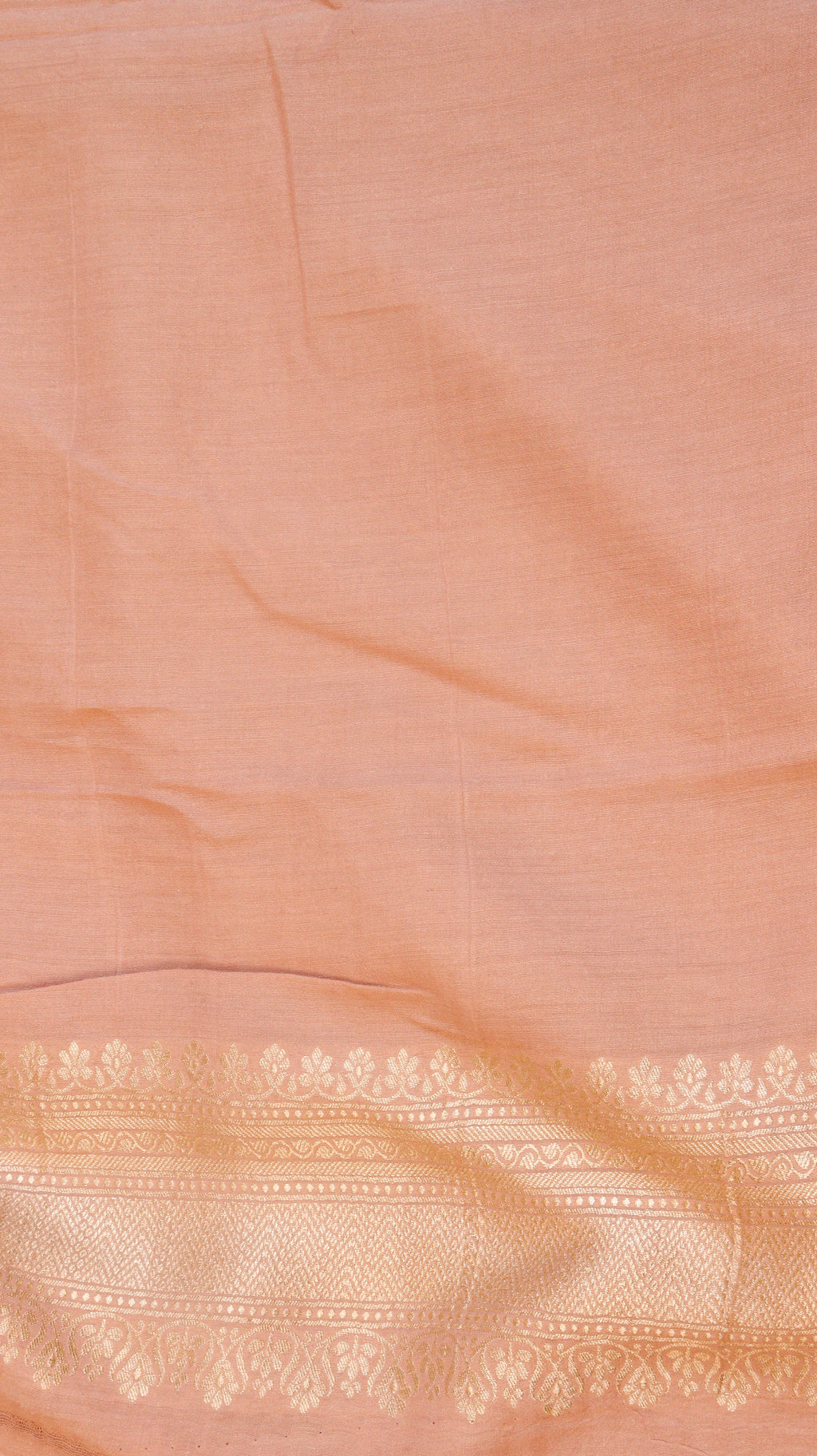 Soft Peach Pure Moonga Silk Handloom Saree with Jaal Pattern