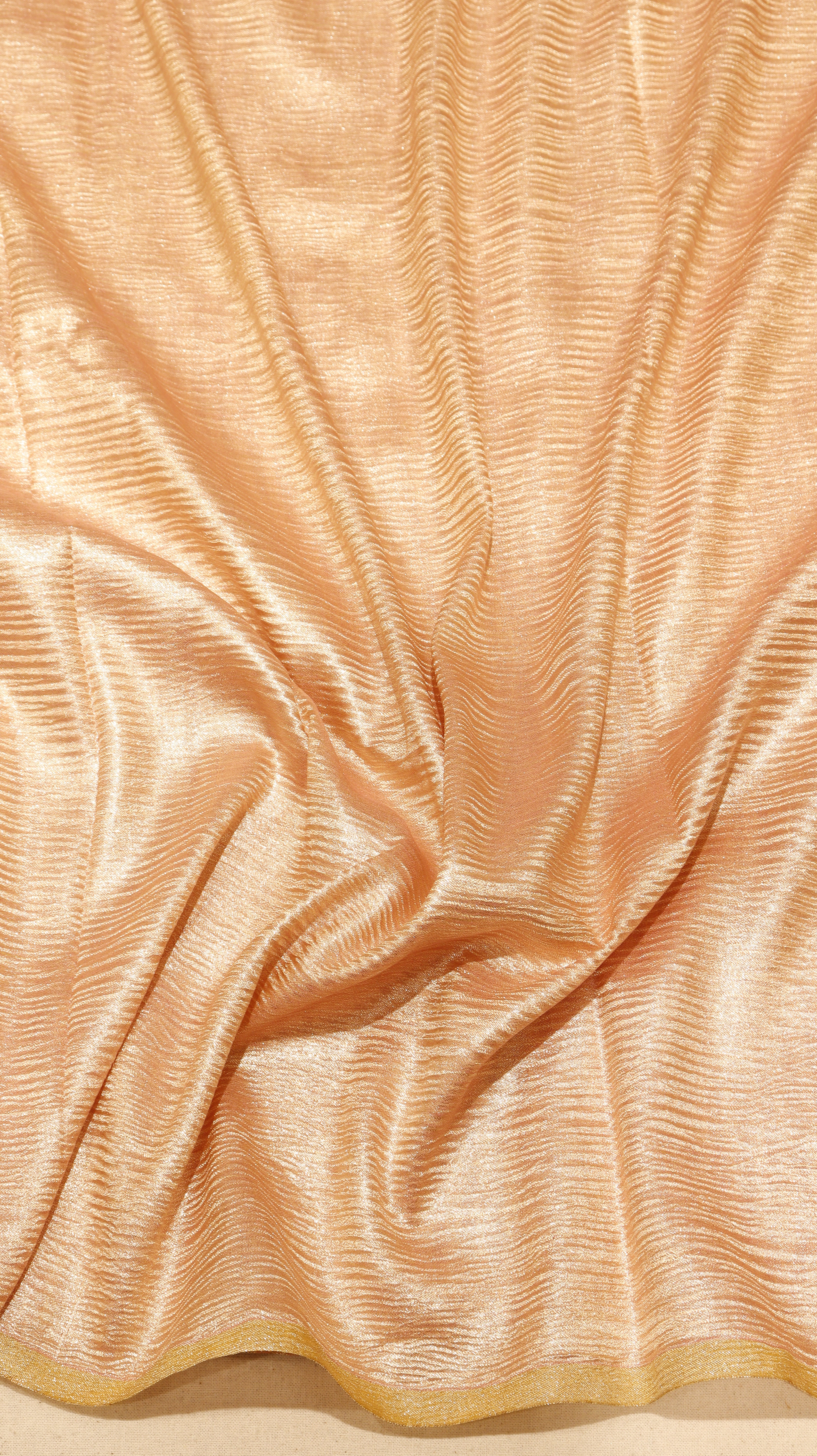 Soft Peach Purple Pure Moonga Silk Handloom Saree with Stripes