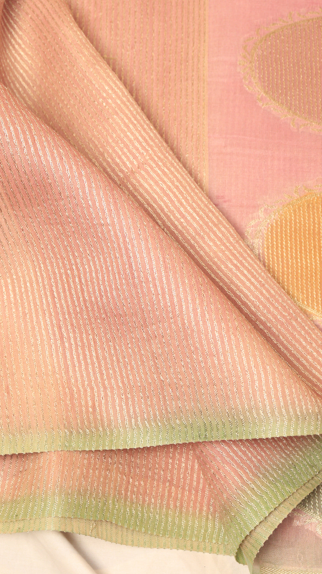 Pre-Order : Pastel Pink  Pure Tussar Silk Handloom Saree with Kora Pallu