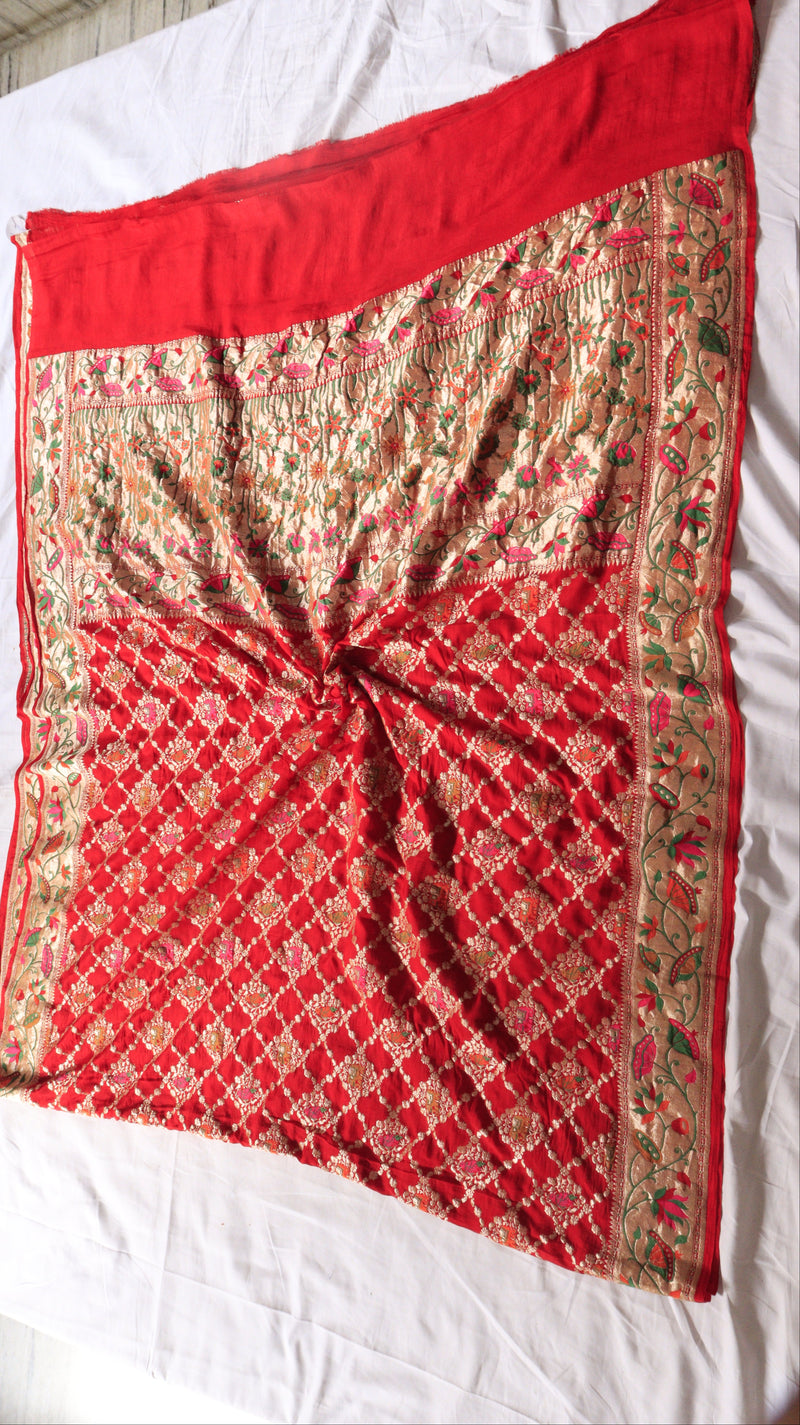 Traditional Pure Bandhej Khaddi Geogertte Saree