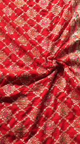 Traditional Pure Bandhej Khaddi Geogertte Saree