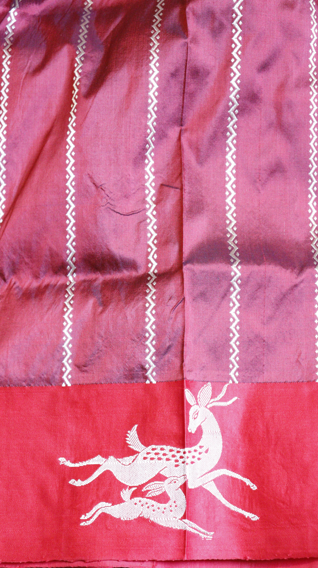 Deep Green Pure Katan Silk Handloom Saree with Contrast Border