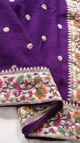 Handloom Pure Khaddi Geogertte Saree with Paithani Border