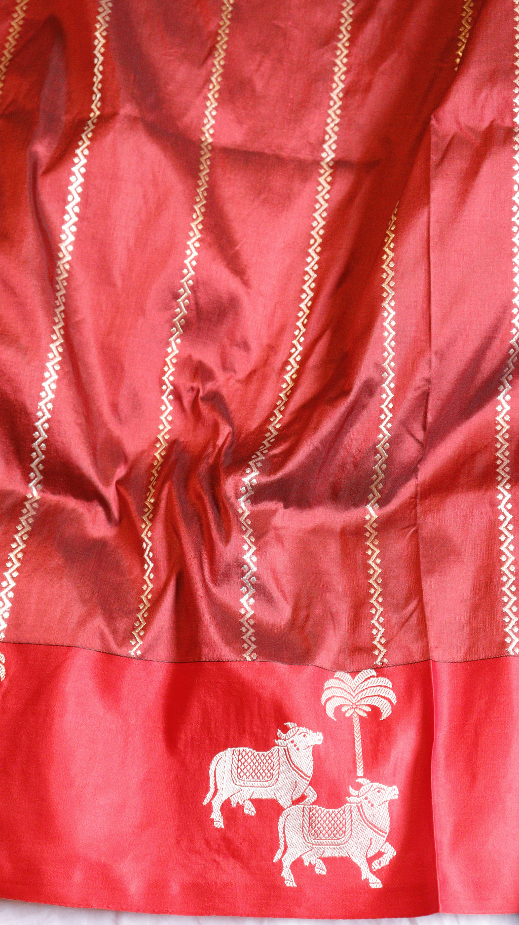 Purple Pure Katan Silk Handloom Saree with Contrast Border