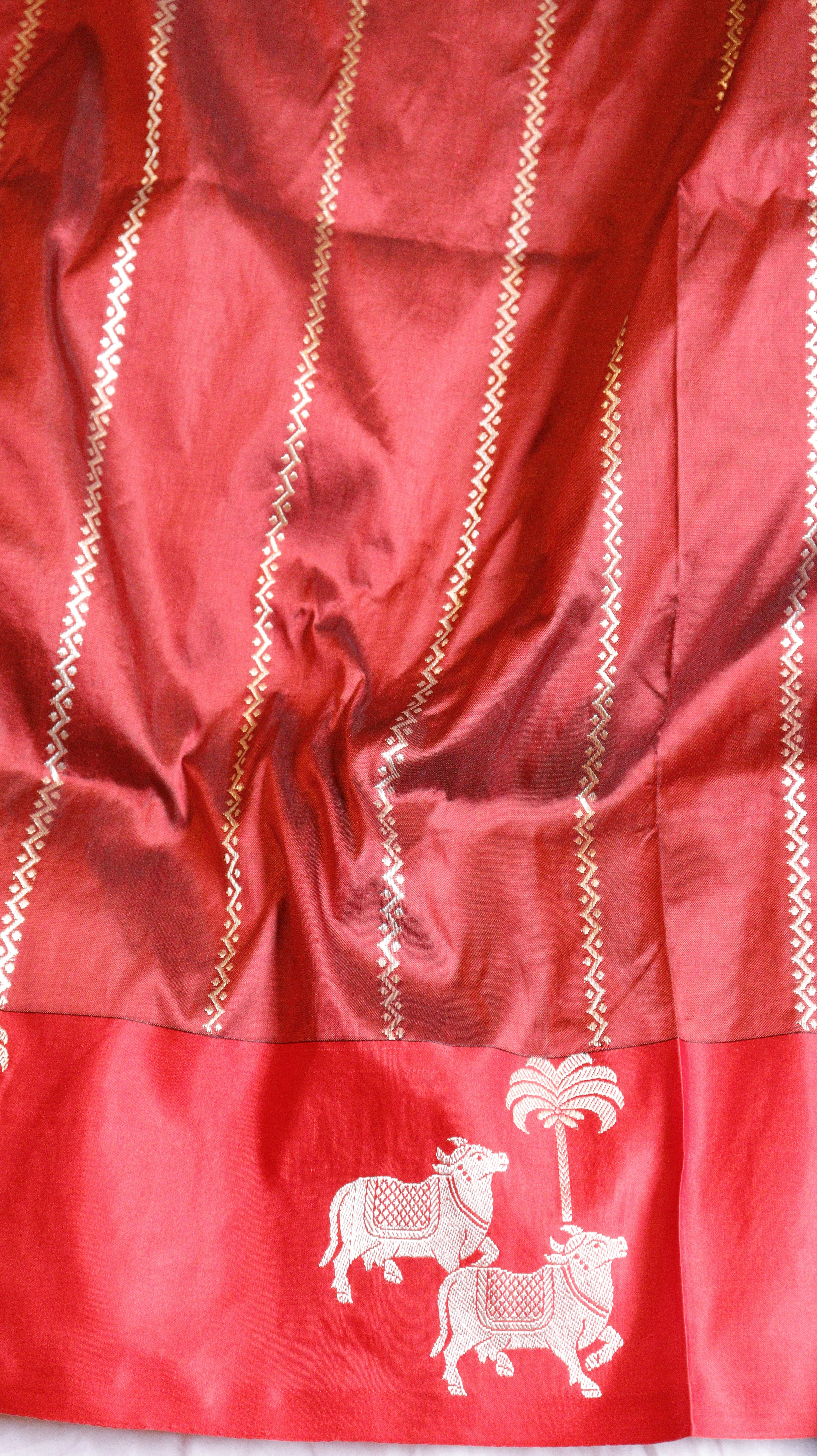 Purple Pure Katan Silk Handloom Saree with Contrast Border
