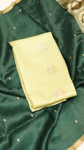 Soft Green Pure Kora Silk Handloom Suit Set