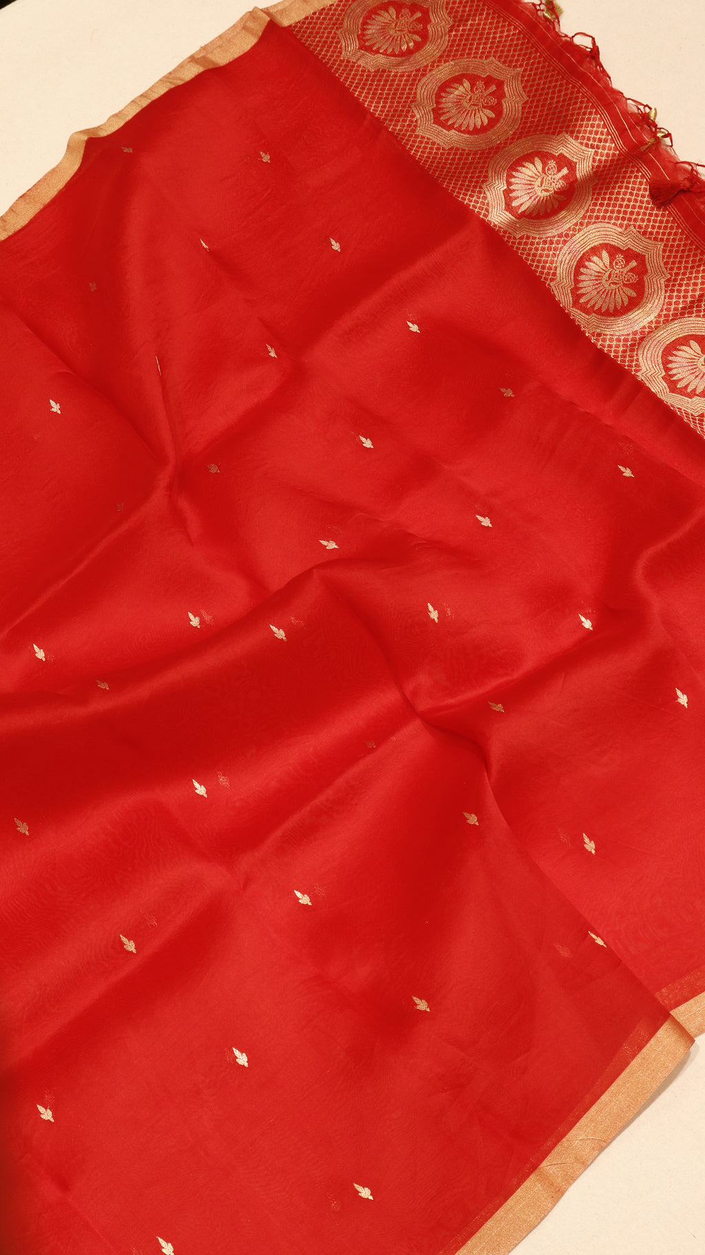 Pre-Order : Pastel Orange Pure Kora Silk Handloom Suit Set