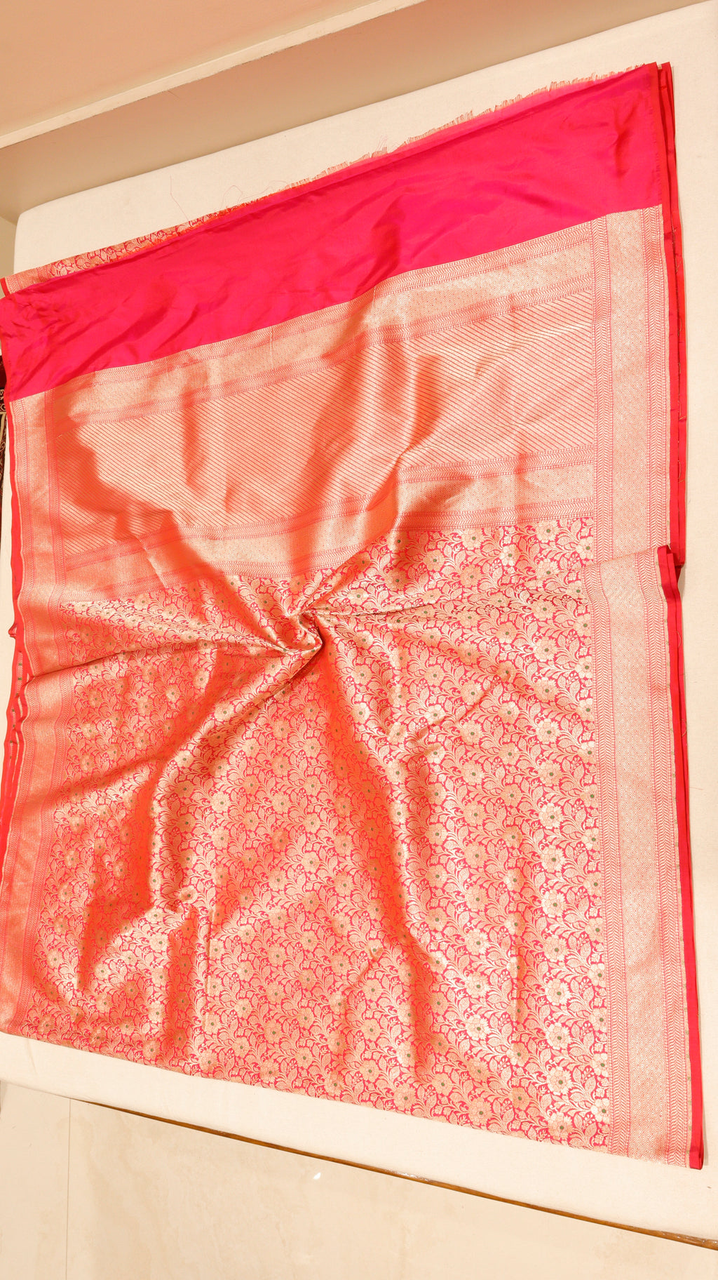 Pink Pure Katan Silk Handloom Brocade Saree