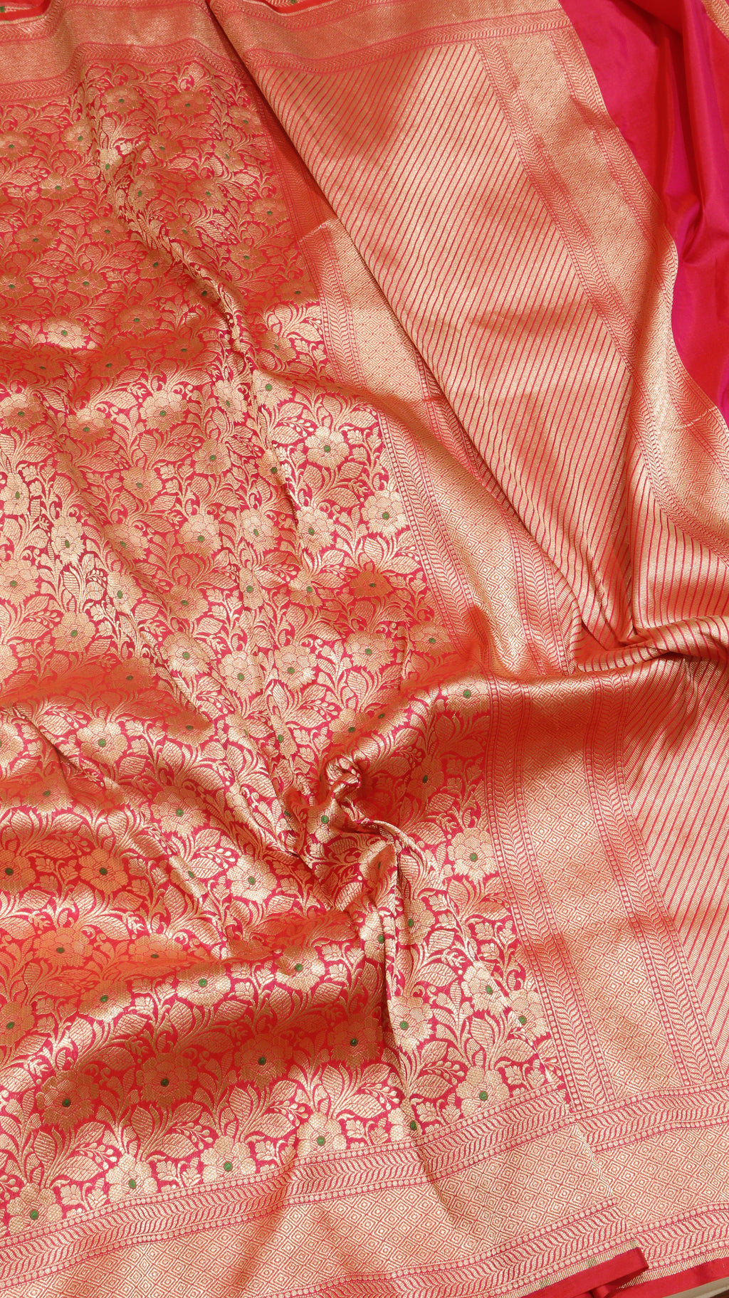 Pink Pure Katan Silk Handloom Brocade Saree
