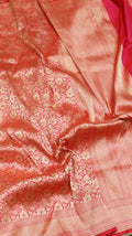 Pink Pure Katan Silk Handloom Brocade Saree