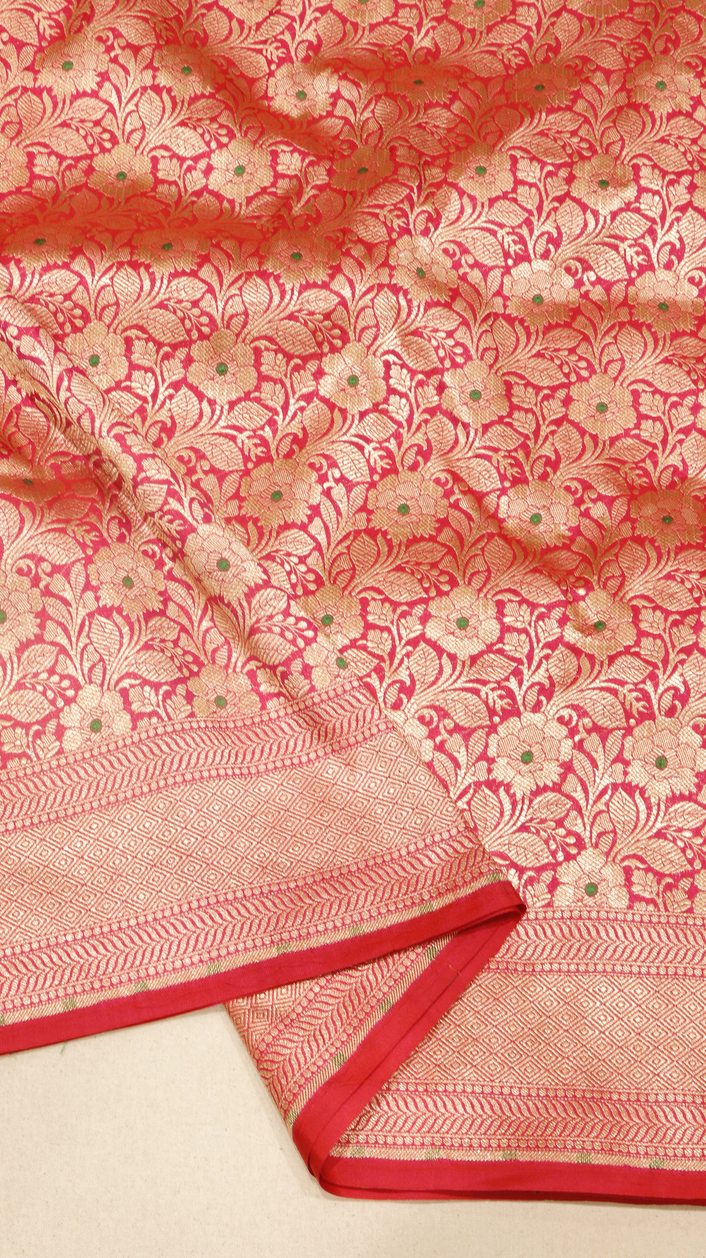Pink Pure Katan Silk Handloom Brocade Saree