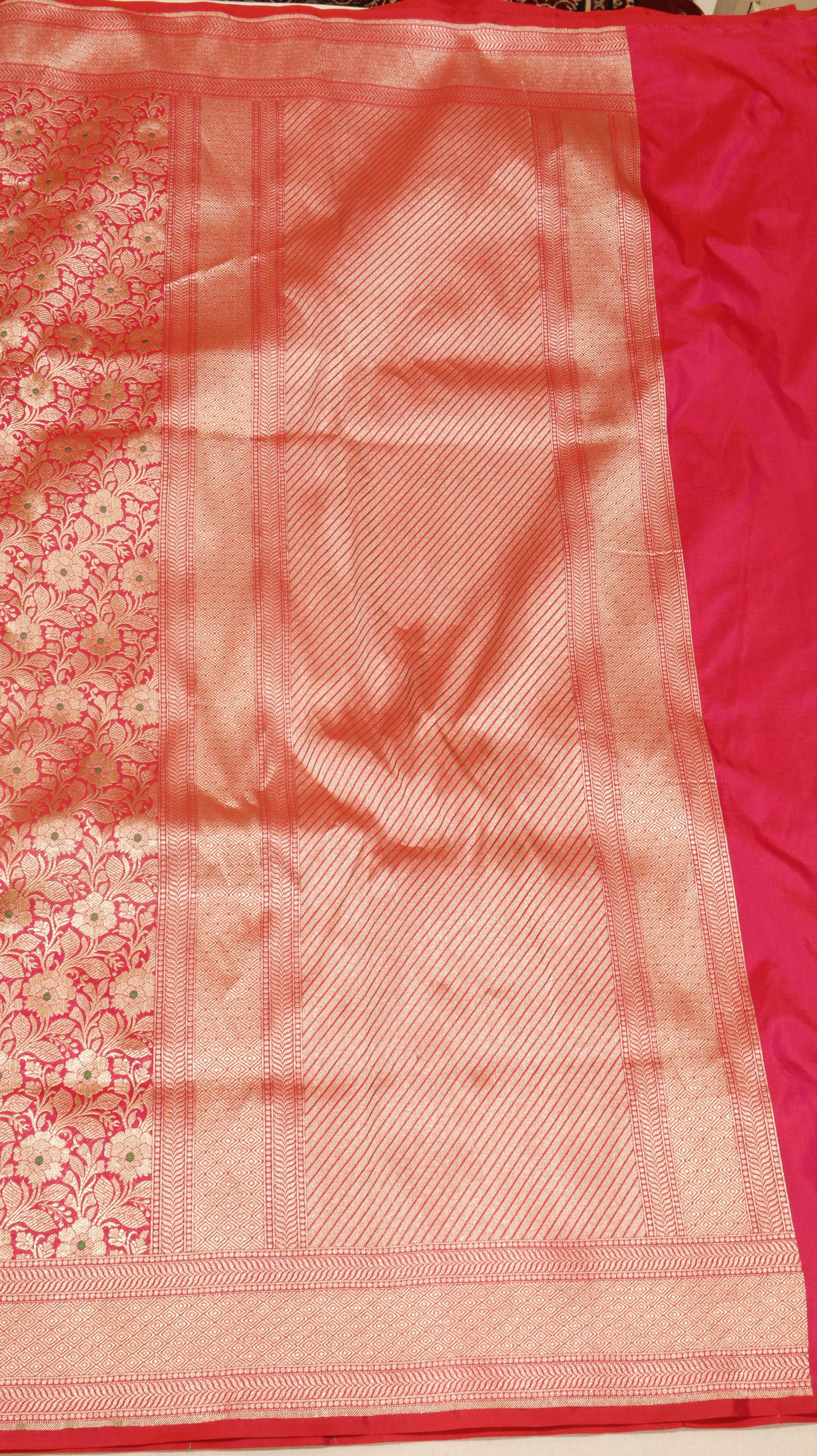 Pink Pure Katan Silk Handloom Brocade Saree