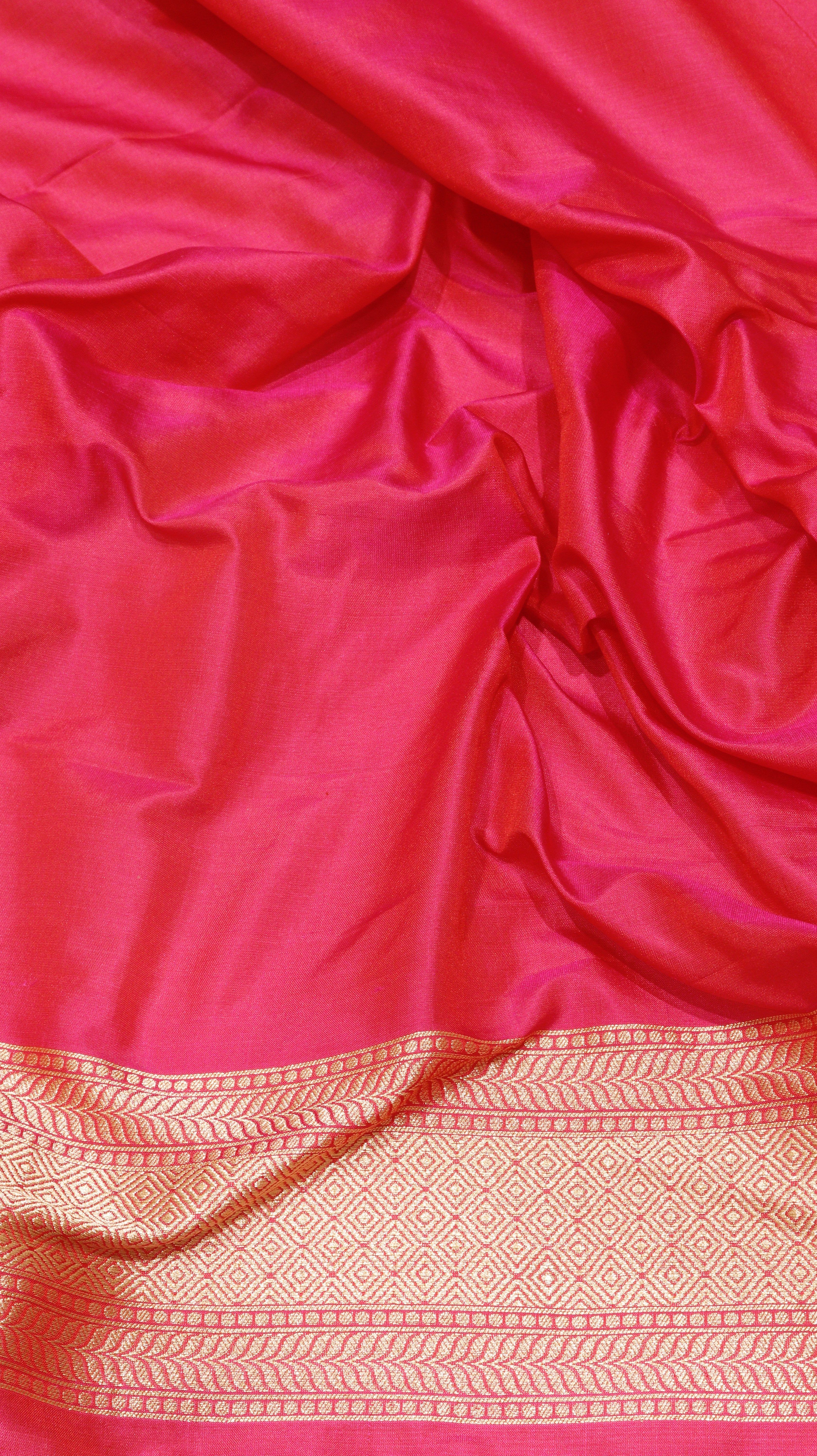 Pink Pure Katan Silk Handloom Brocade Saree