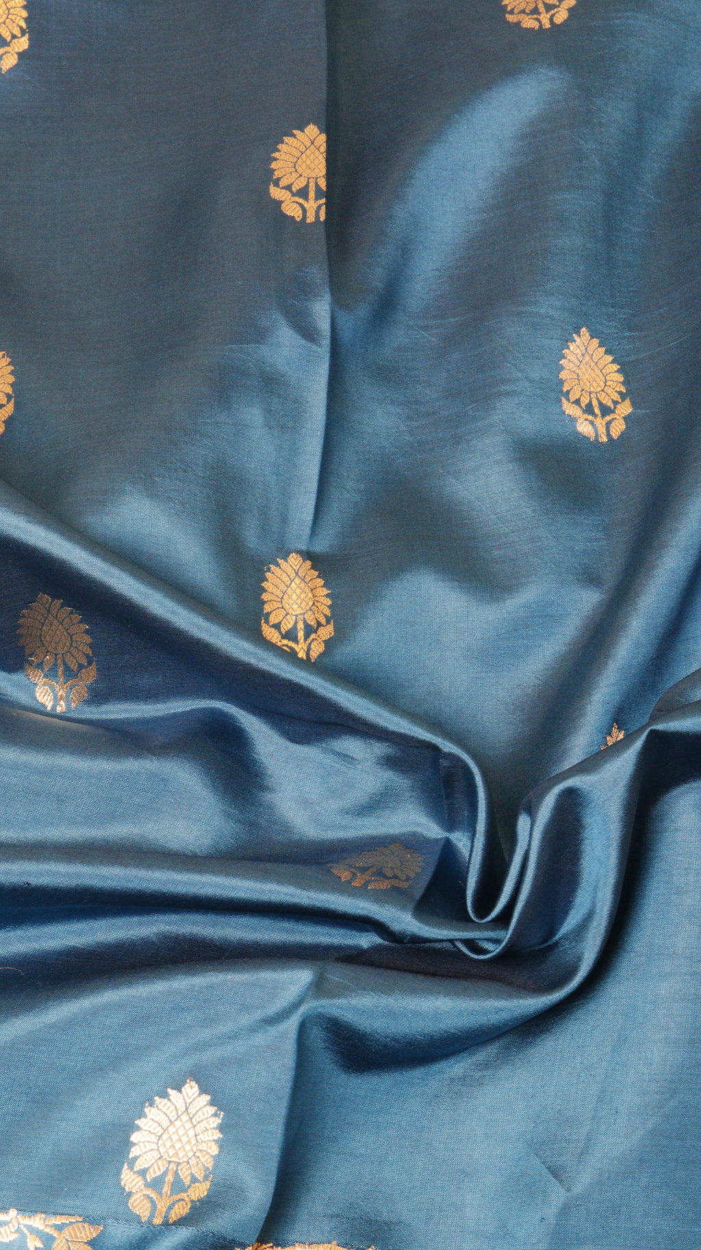Midnight Blue Pure Soft Katan Silk Handloom Saree with Broad Border