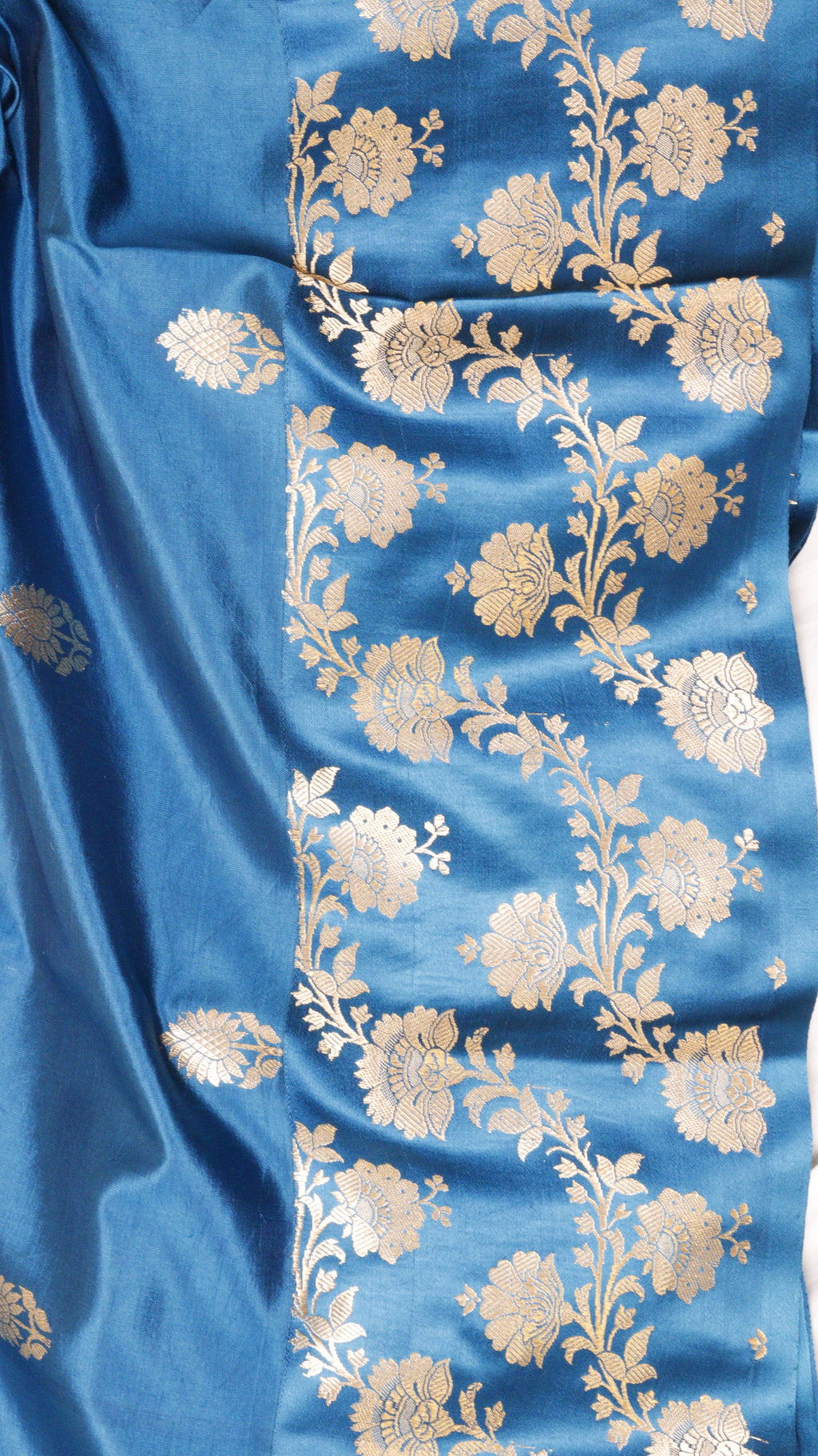 Midnight Blue Pure Soft Katan Silk Handloom Saree with Broad Border