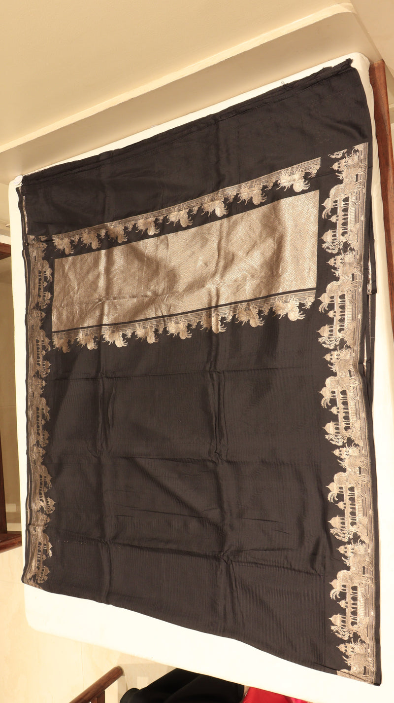 Banarasi Brocade King Khawab Pure Katan Black Saree