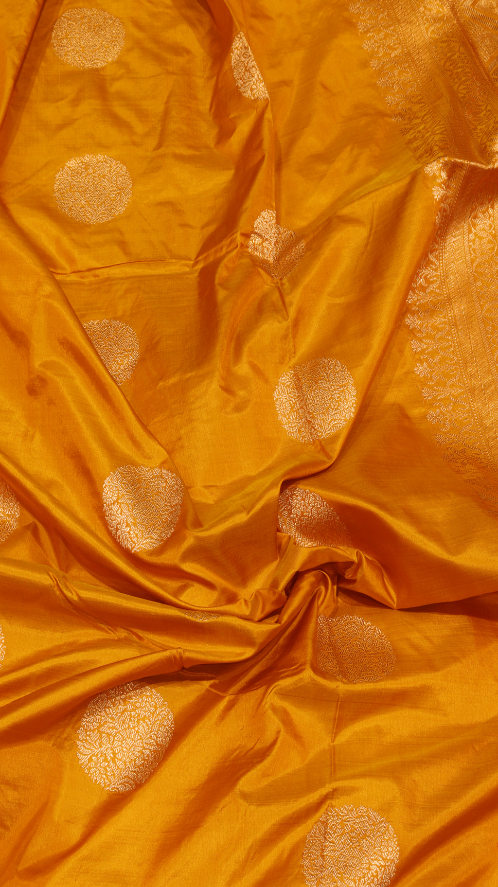 Mustard Yellow Pure Katan Silk Handloom Saree