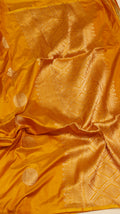 Mustard Yellow Pure Katan Silk Handloom Saree