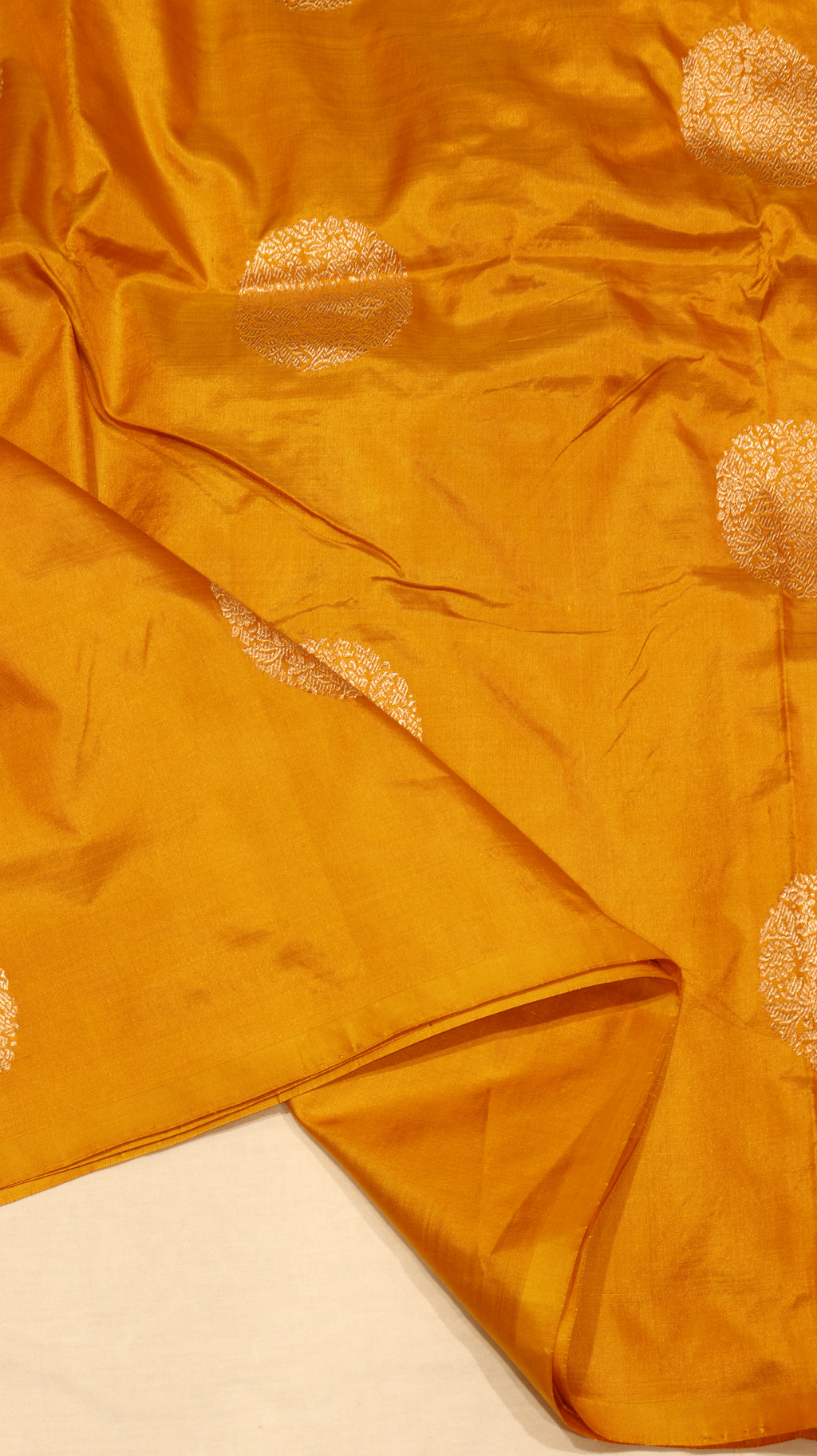 Mustard Yellow Pure Katan Silk Handloom Saree