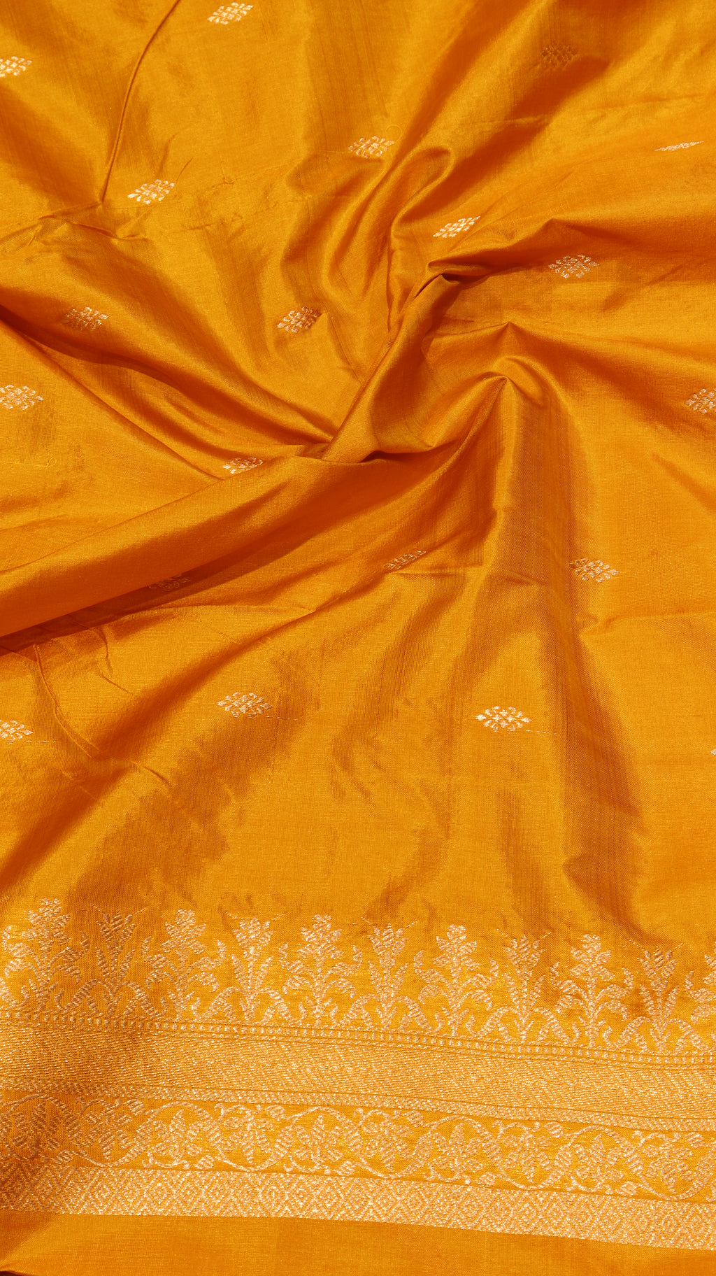 Mustard Yellow Pure Katan Silk Handloom Saree