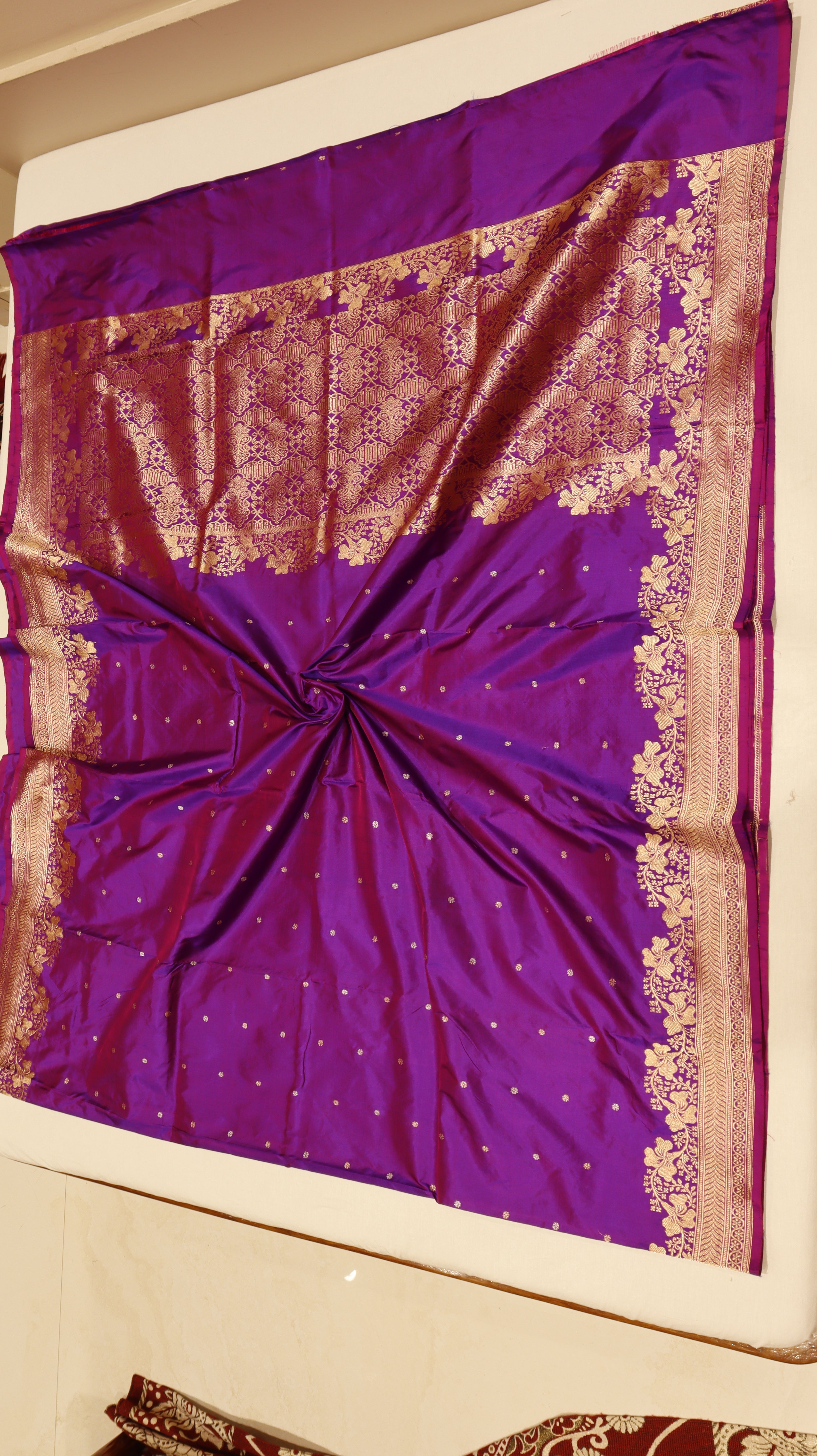 Purple Pure Katan Silk Handloom Saree