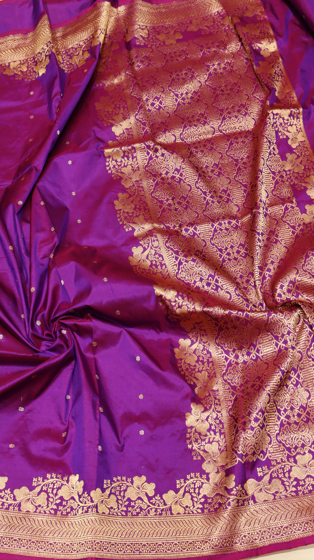 Purple Pure Katan Silk Handloom Saree