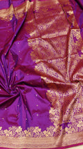 Purple Pure Katan Silk Handloom Saree