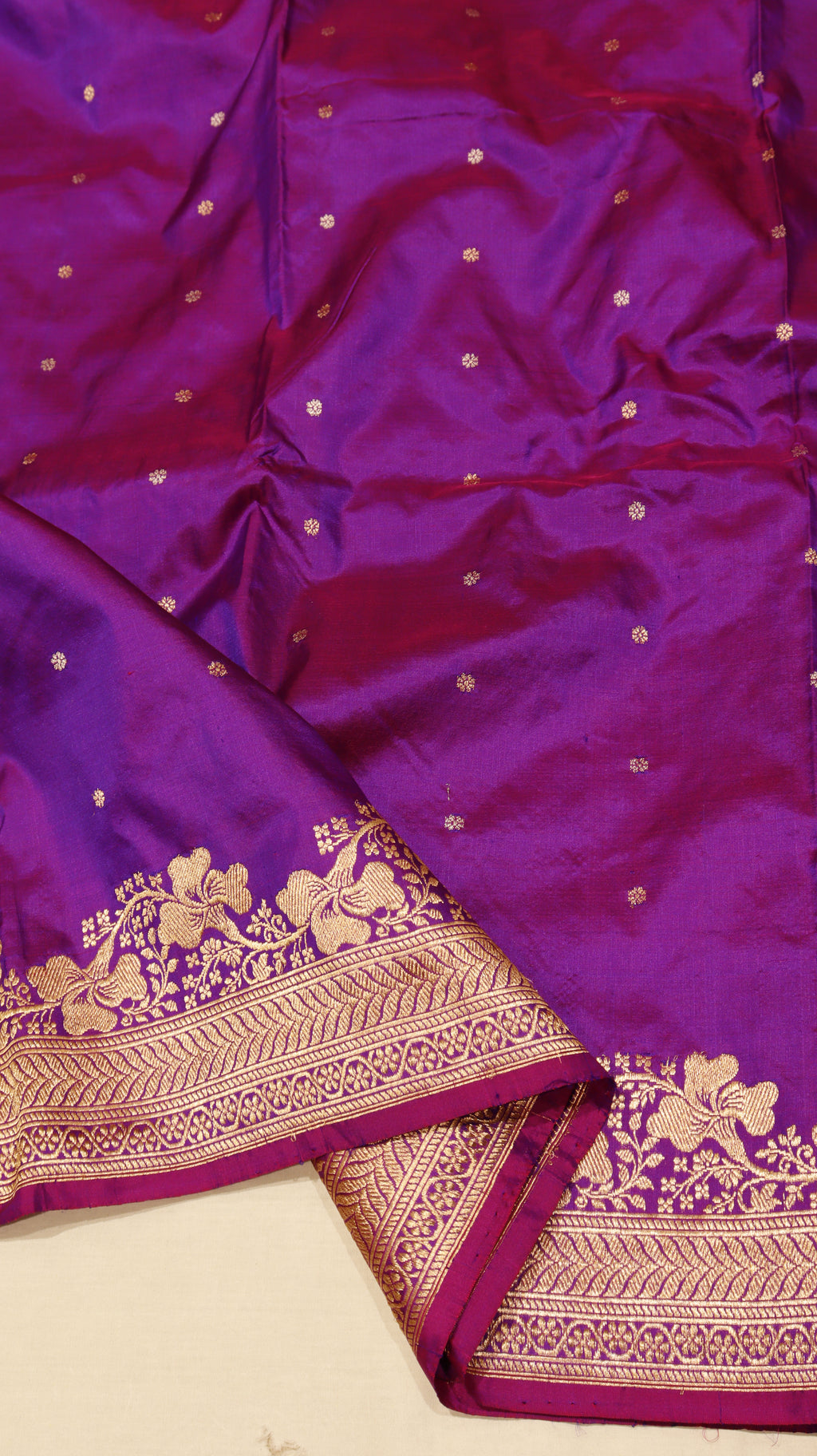 Purple Pure Katan Silk Handloom Saree