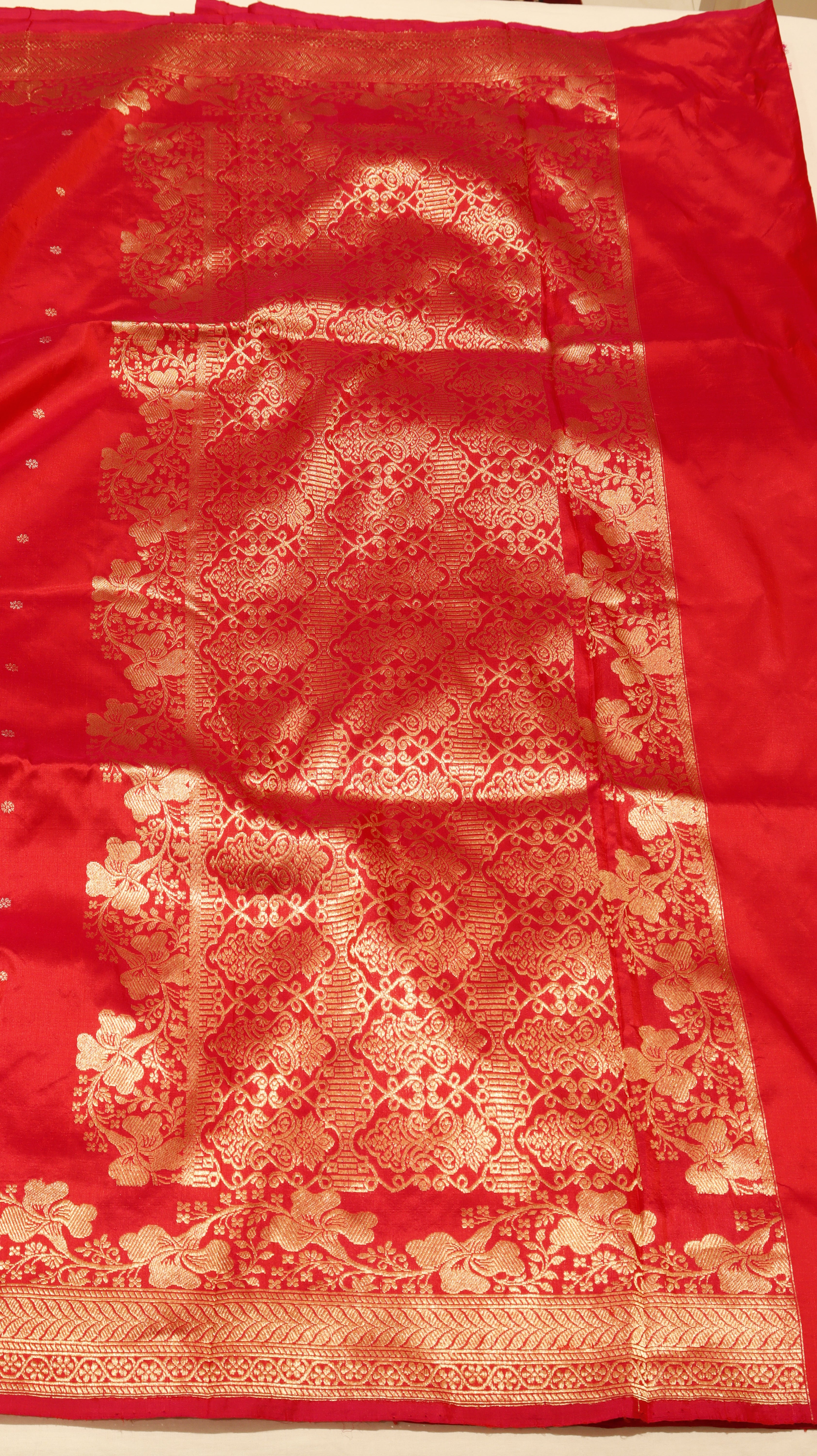 Red Pure Katan Silk Handloom Saree