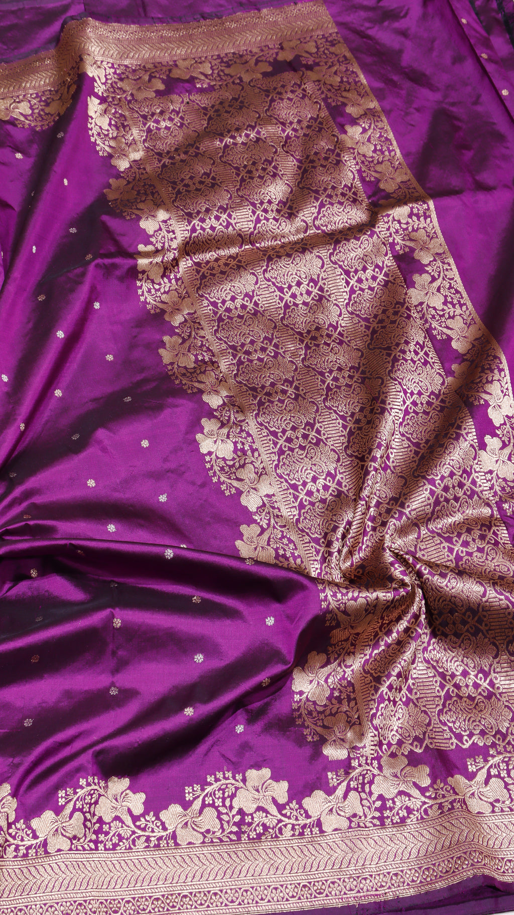 Wine Purple Pure Katan Silk Handloom Saree