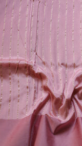 Peach Pink Pure Tissue Silk Handloom Saree with Contrast Blouse