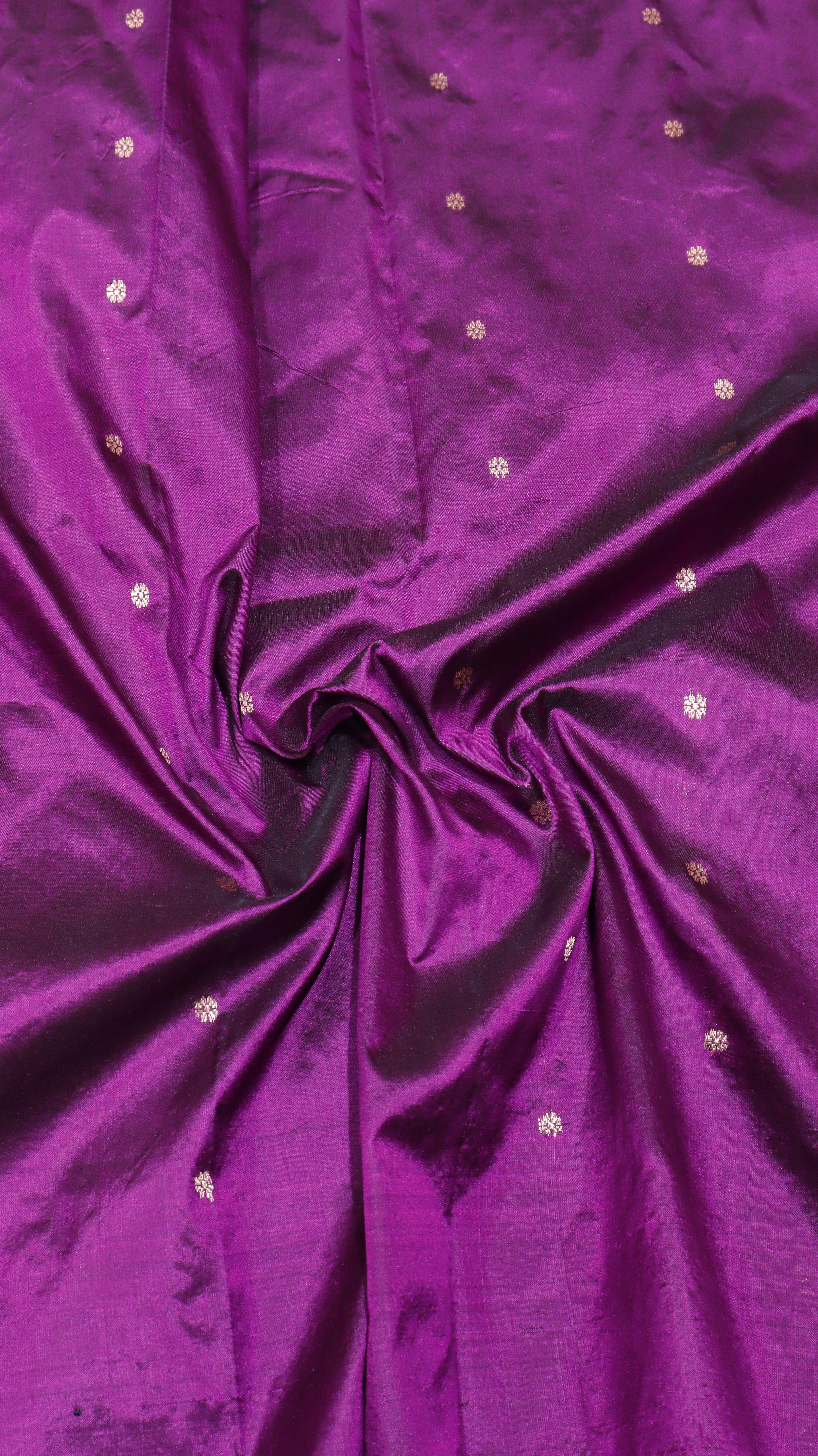 Wine Purple Pure Katan Silk Handloom Saree