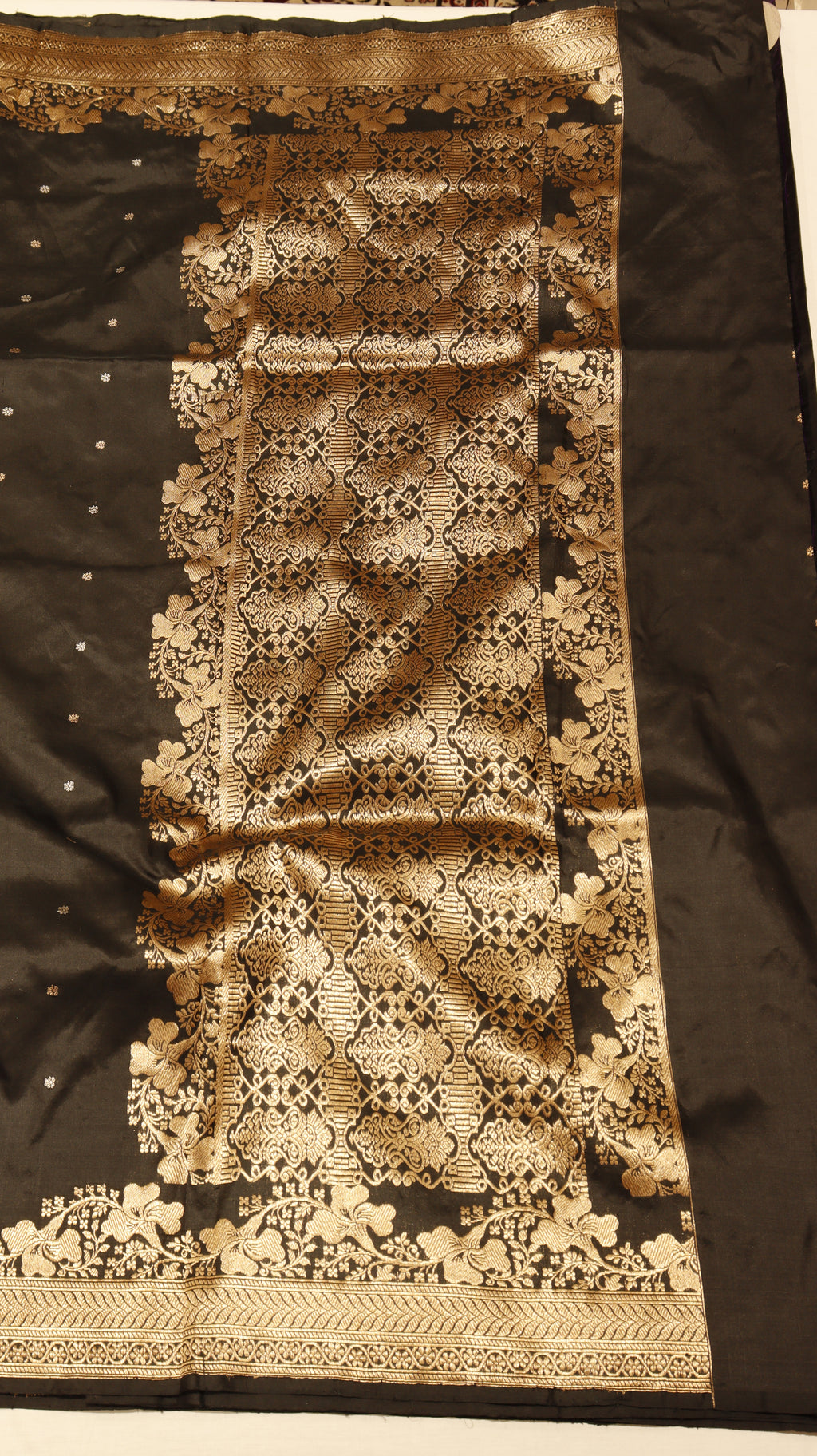 Black Pure Katan Silk Handloom Saree