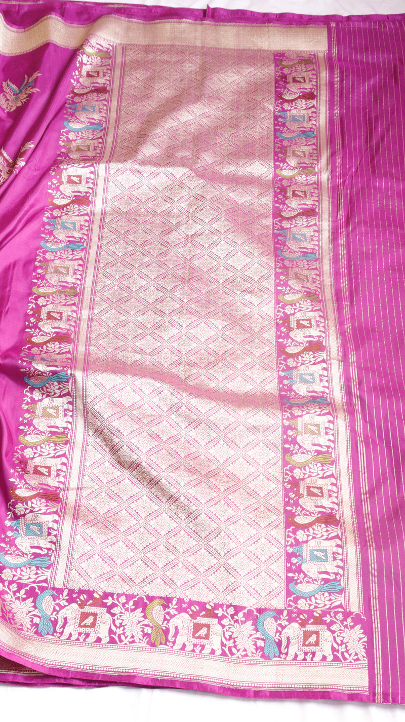 Raw Mango Kadwa Buta Pure Katan Silk Saree