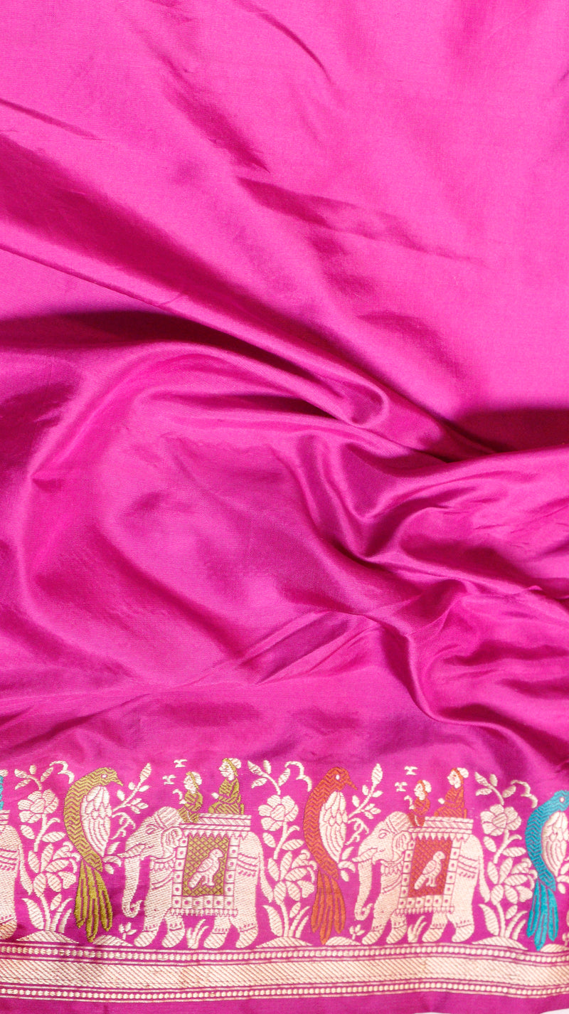 Raw Mango Kadwa Buta Pure Katan Silk Saree