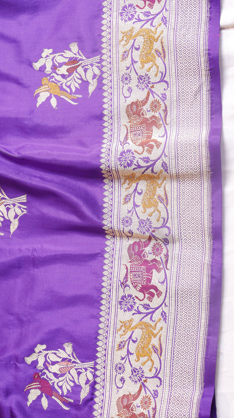 Raw Mango Kadwa Buta Pure Katan Silk Saree