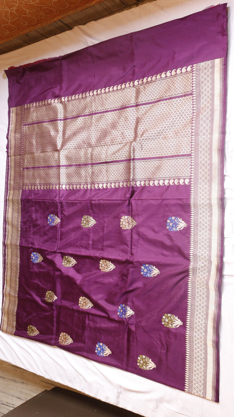Raw Mango Kadwa Buta Pure Katan Silk Saree