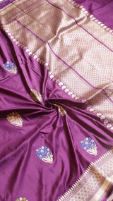 Raw Mango Kadwa Buta Pure Katan Silk Saree