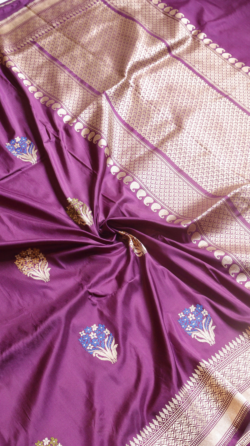 Raw Mango Kadwa Buta Pure Katan Silk Saree