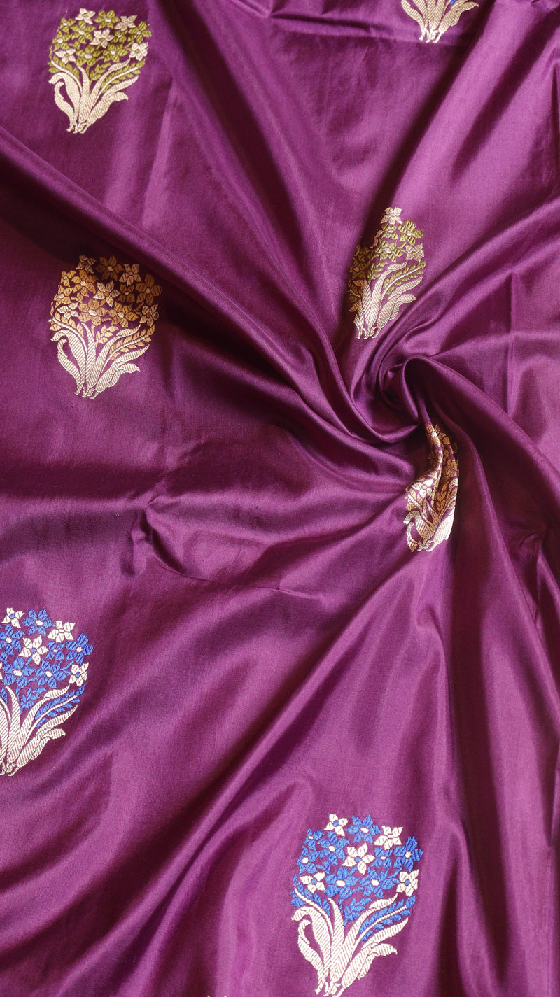 Raw Mango Kadwa Buta Pure Katan Silk Saree