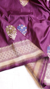 Raw Mango Kadwa Buta Pure Katan Silk Saree