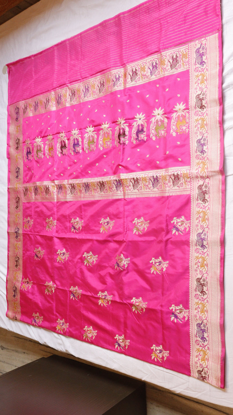 Raw Mango Kadwa Buta Pure Katan Silk Saree