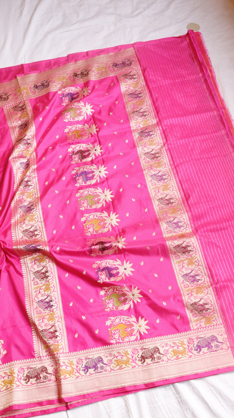 Raw Mango Kadwa Buta Pure Katan Silk Saree
