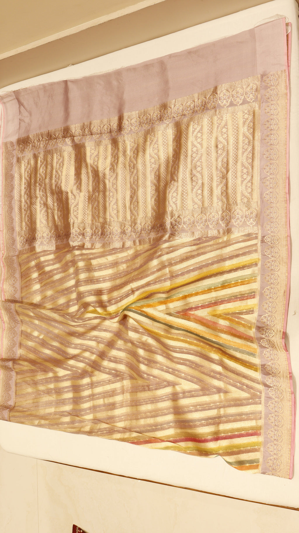 Pre-Order : Rangkaat Pure Kora Silk Handloom Saree with Katan Blouse