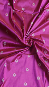 Magenta Pure Katan Silk Handloom Saree with Broad Border