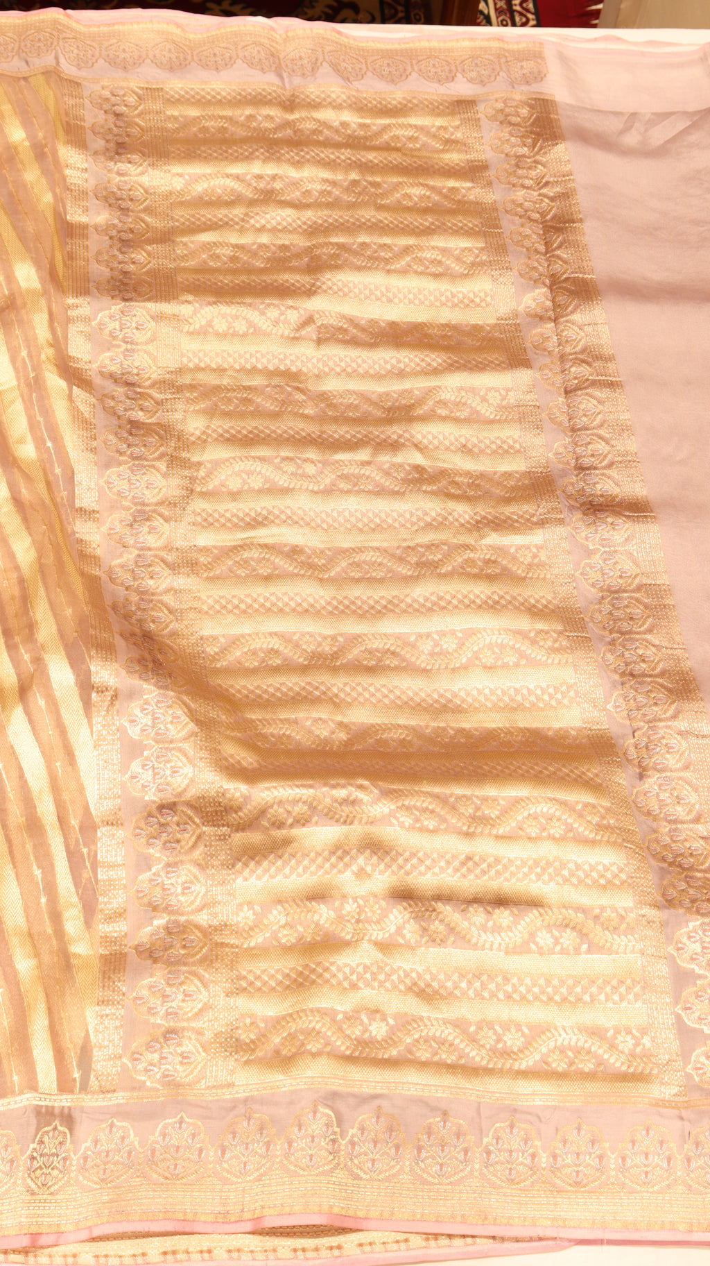 Pre-Order : Rangkaat Pure Kora Silk Handloom Saree with Katan Blouse