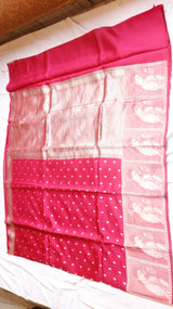 Handloom Soft Katan Silk Saree with Raja Ravi Varma Painting on Border