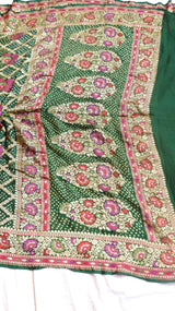 Handwoven Bandhej Khaddi Georgette Saree