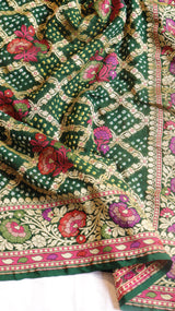 Handwoven Bandhej Khaddi Georgette Saree